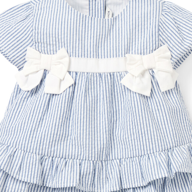 Baby Striped Seersucker Matching Set, Blue