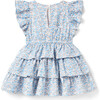 Ditsy Floral Tiered Ruffle Dress, Blue - Dresses - 3