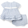 Baby Striped Seersucker Matching Set, Blue - Mixed Apparel Set - 3