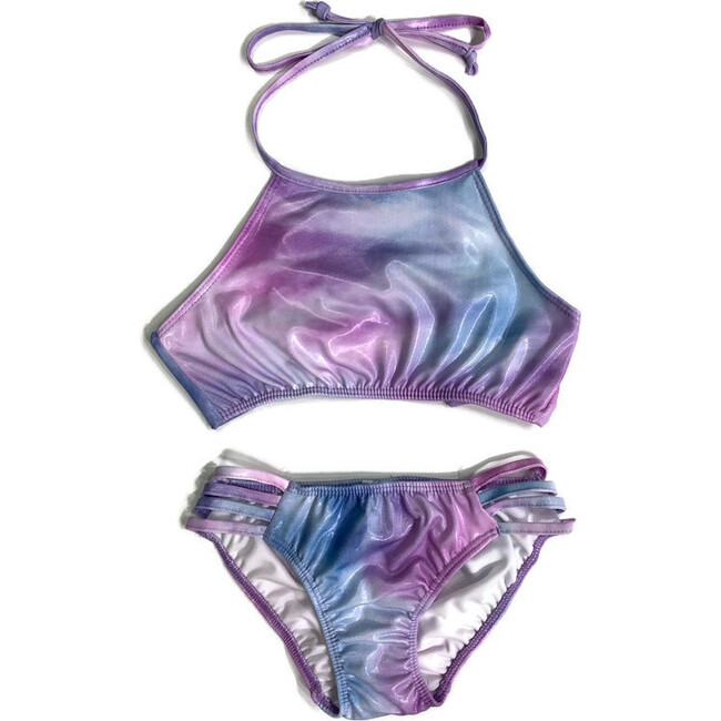 Two Piece Tie Neck Bikini Pink Ice