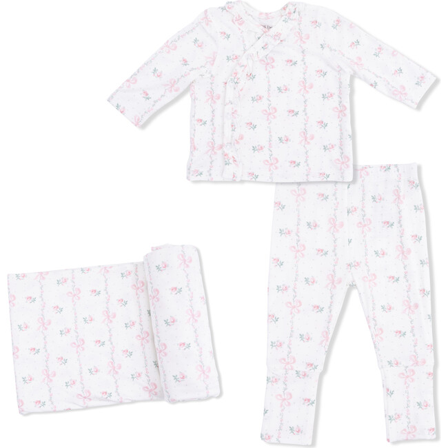 Dainty Buds and Bows, Take Me Home Set with Convertible Pant  & Swaddle Blanket Set