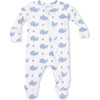 Bubbly Sailor Whales Blue, 2 Way Zipper Footie - Footie Pajamas - 2
