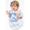 Dream Cottage Floral, 2 Way Ruffle Sleeve Zipper Footie - Footie Pajamas - 1 - thumbnail