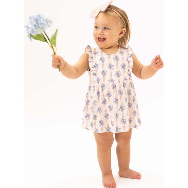 Stripe Dot Roses, Ruffle Bodysuit Dress