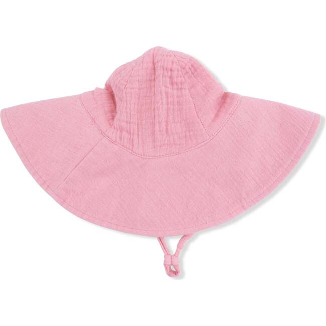 Solid Muslin Poignant Pink, Wide Brim Sun Hat
