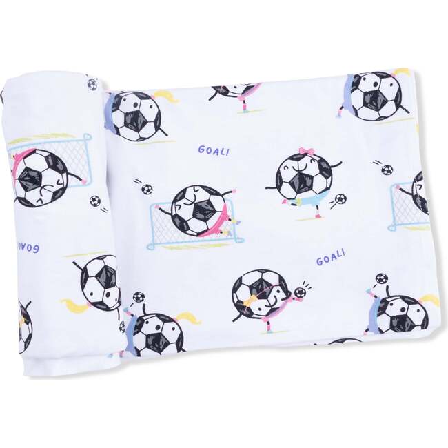 Soccer Balls Playing Soccer Pink, Swaddle Blanket