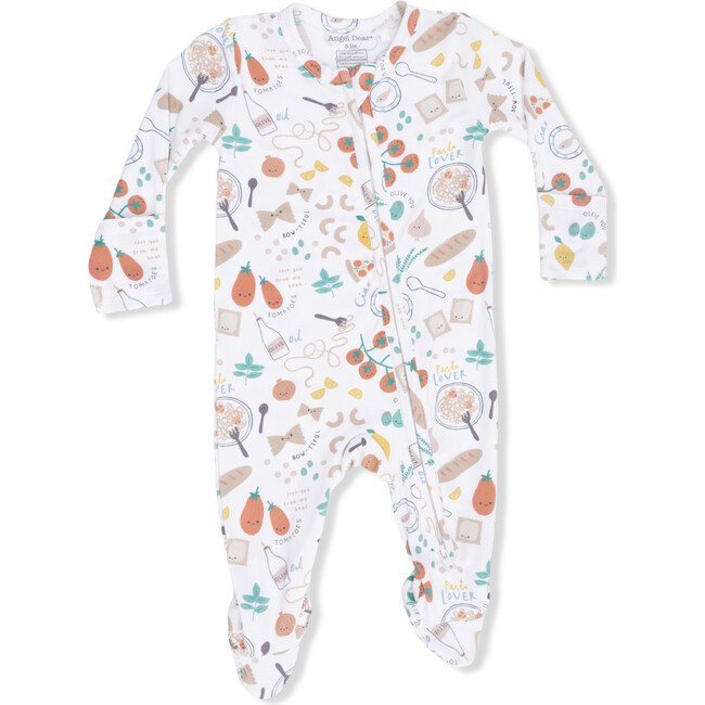 Pasta Lovers, 2 Way Zipper Footie - Footie Pajamas - 3