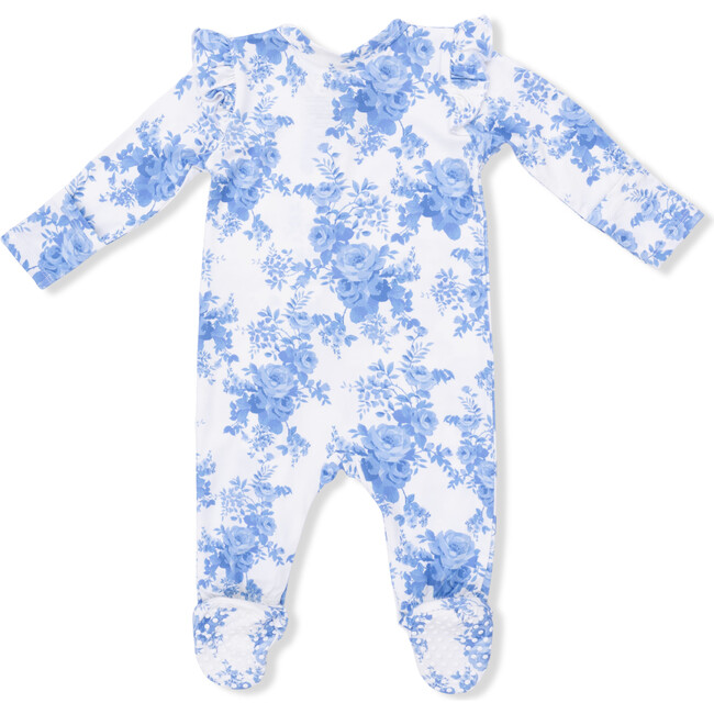 Dream Cottage Floral, 2 Way Ruffle Sleeve Zipper Footie