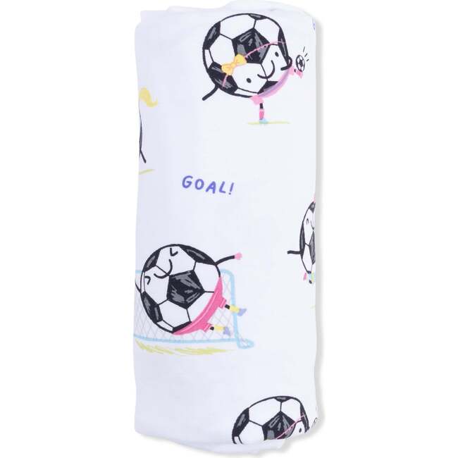 Soccer Balls Playing Soccer Pink, Swaddle Blanket