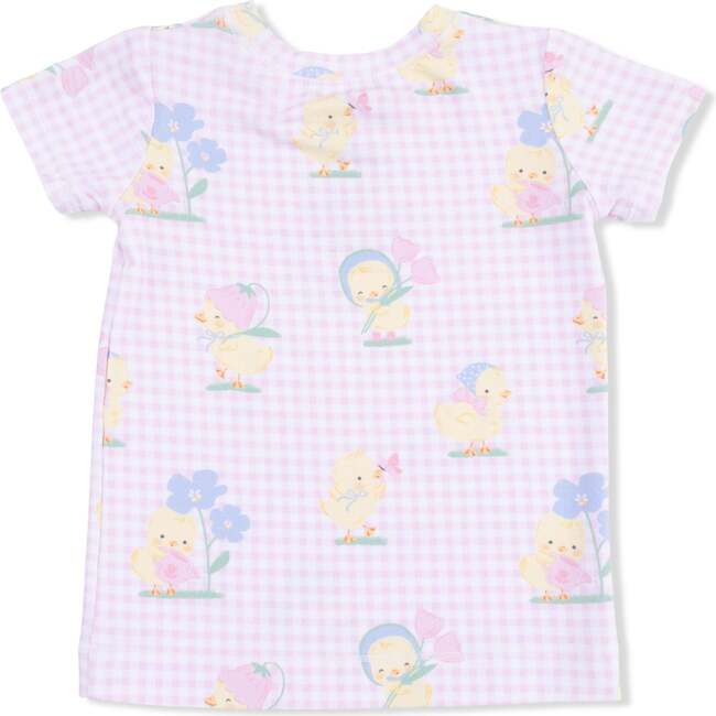 Vintage Spring Ducklings Pink, Loungewear Short Set - Mixed Apparel Set - 3