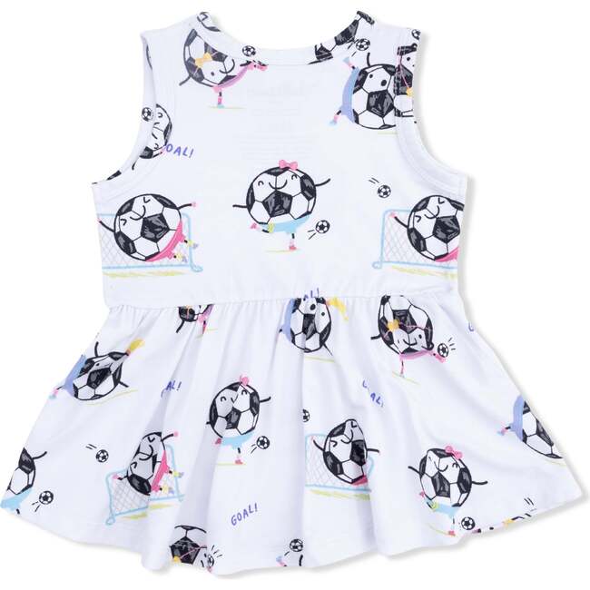 Soccer Balls Playing Soccer Pink, Peplum Tank Top and Bike Short - Mixed Apparel Set - 3