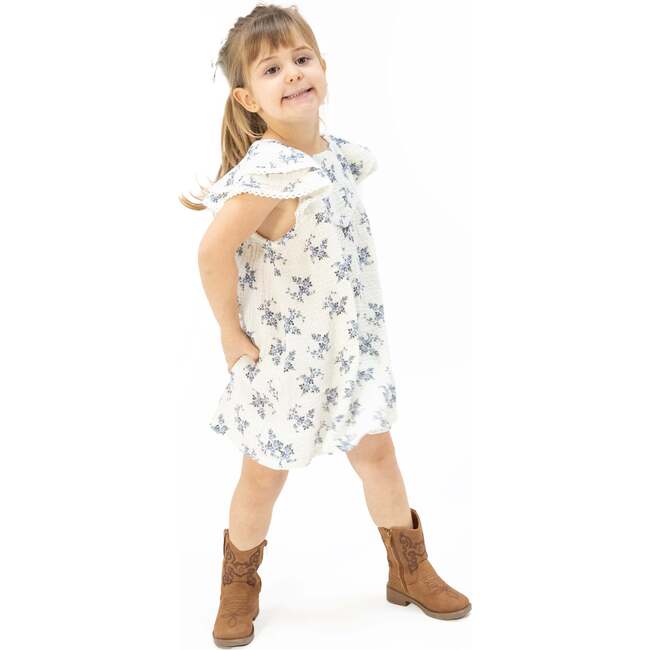 Belle Rosette Dot, V-Neck Dress