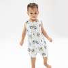 Soccer Balls Playing Soccer  Blue, Sleeveless Shortie Romper - Rompers - 1 - thumbnail