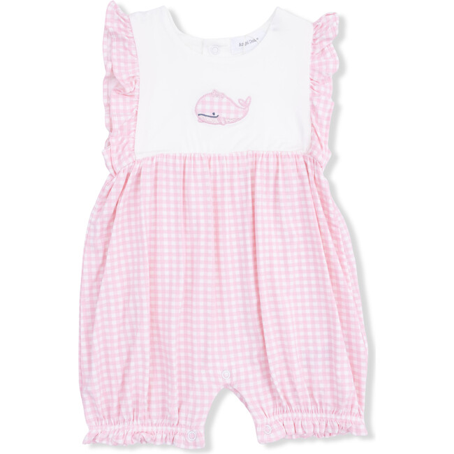 Bubbly Whale with Bow  Pink, Ruffle Playsuit