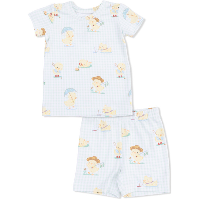 Vintage Spring Ducklings Green, Loungewear Short Set