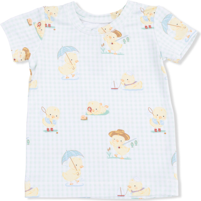 Vintage Spring Ducklings Green, Loungewear Short Set