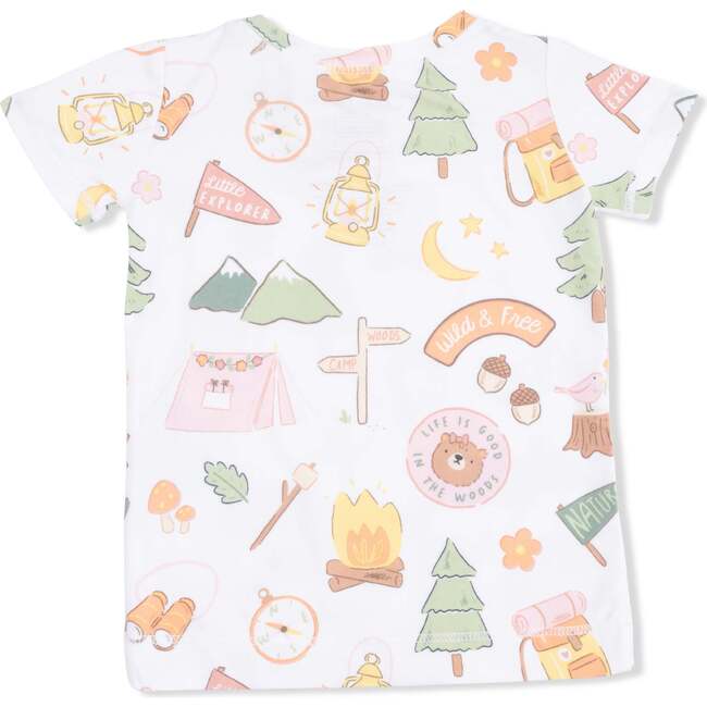 Camping Pink, Short Sleeve Loungewear Set - Mixed Apparel Set - 3