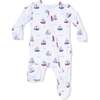 Bubbly Sailboats Pink, 2 Way Ruffle Back Zipper Footie - Footie Pajamas - 1 - thumbnail