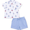 Bubbly Sailboats Blue, Polo with Casual Short - Mixed Apparel Set - 1 - thumbnail