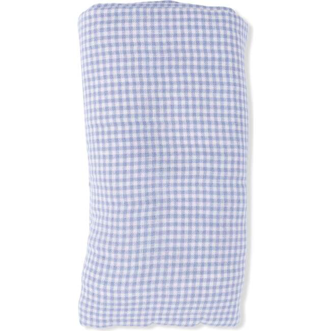 Micro Gingham Blue Blizzard, Swaddle Blanket