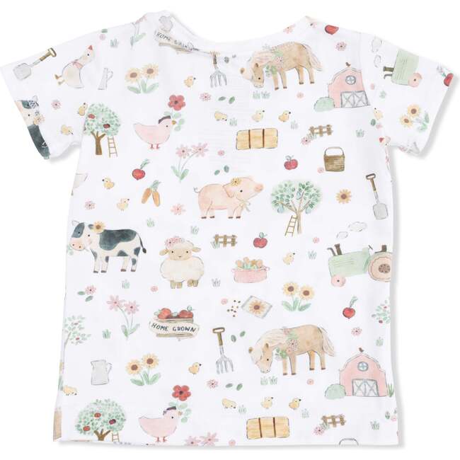 Cute Farm Animals Pink, Short Sleeve Loungewear Set