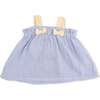 Micro Gingham Blue Blizzard, Top with Bows and Ruffle Leg Bloomer - Mixed Apparel Set - 2