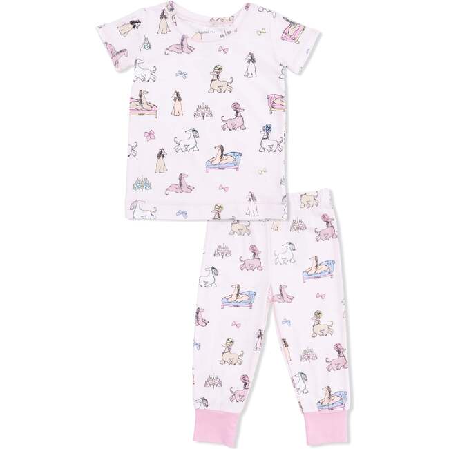 Fancy Hounds with Bows, Short Sleeve Loungewear Set