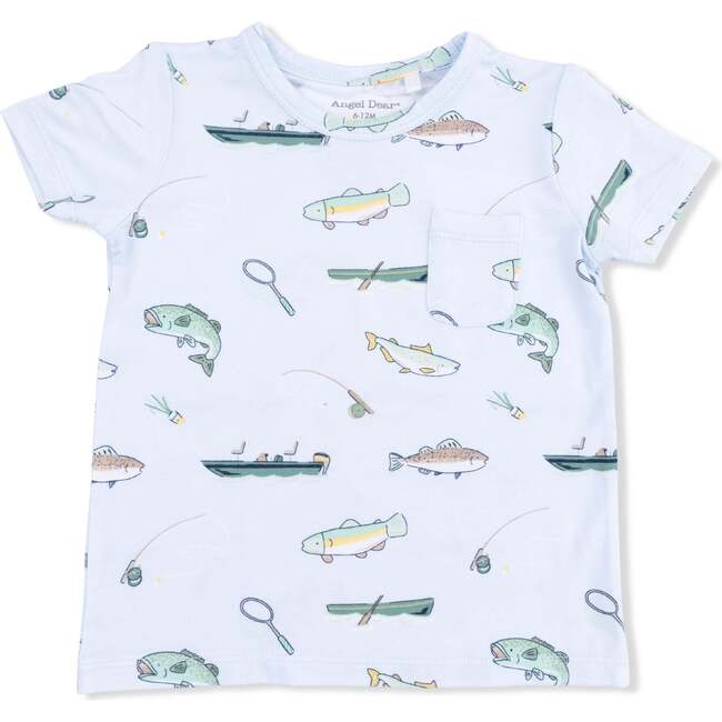 Fishing, Crew Neck Tee with Casual Short