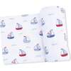 Bubbly Sailboats Blue, Swaddle Blanket - Swaddles - 1 - thumbnail