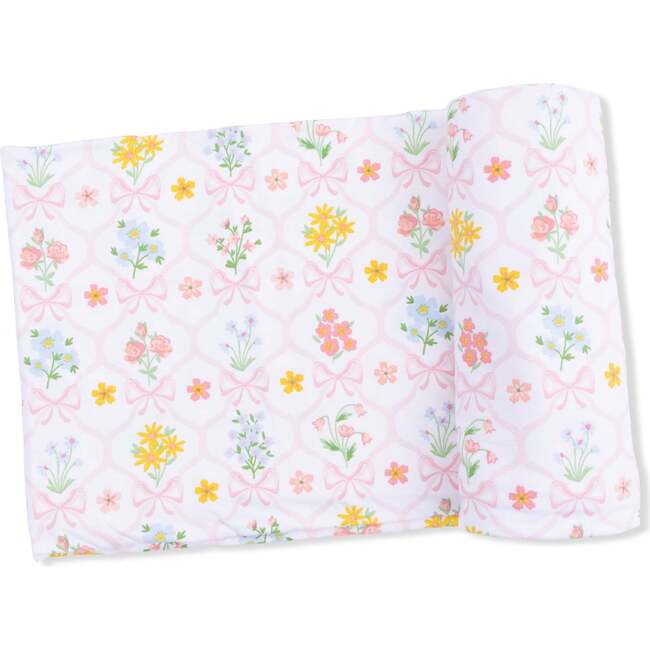 Spring Blooms Bow Trellis, Swaddle Blanket