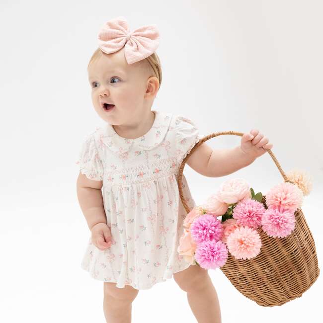 Dainty Buds and Bows, Smocked Dress Set