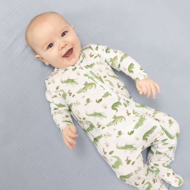 Crayon Alligators, 2 Way Zipper Footie