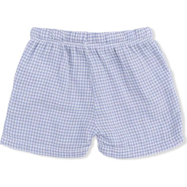 Micro Gingham Blue Blizzard, Polo Button Up with Casual Short - Mixed Apparel Set - 5