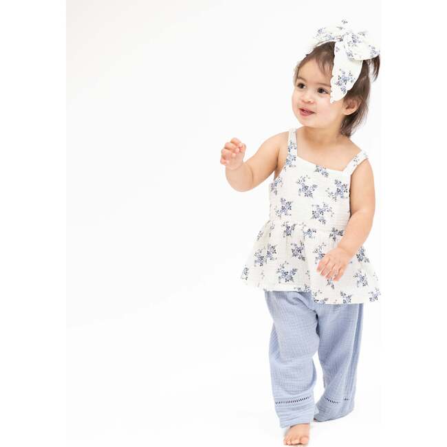 Belle Rosette Dot, Peplum Tank with Smocked Waist Pant