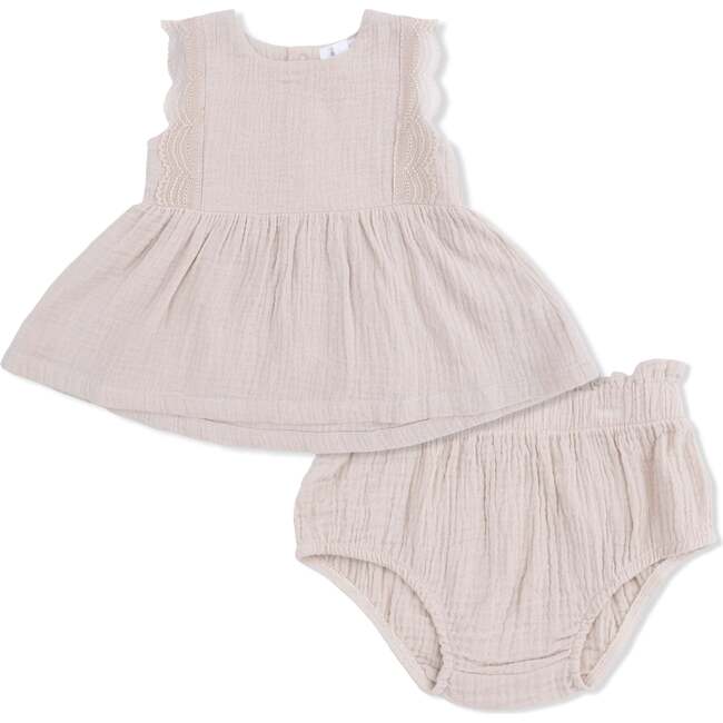 Solid Muslin French Oak, Babydoll Top with Mod Bloomer