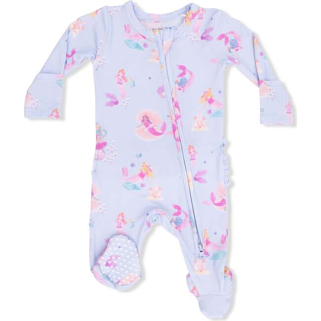 Mermaid Princesses, 2 Way Ruffle Back Zipper Footie