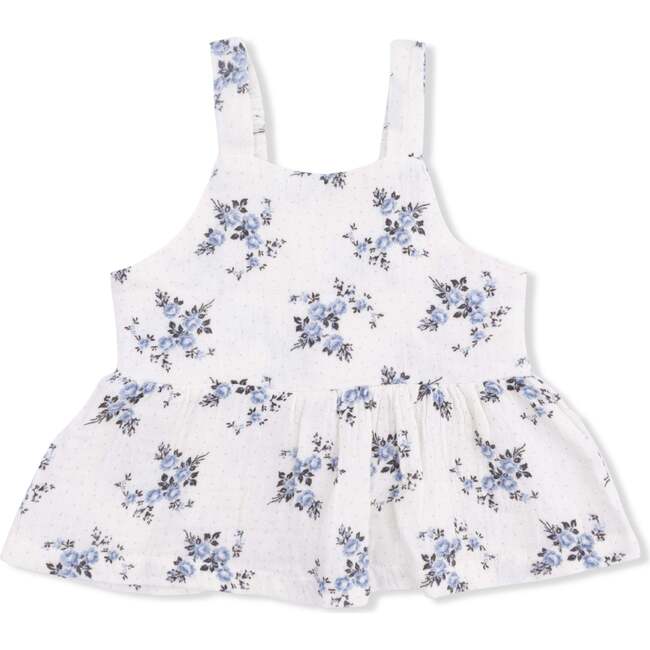 Belle Rosette Dot, Peplum Tank with Smocked Waist Pant