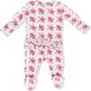 Elegant Roses, 2 Way Ruffle Back Zipper Footie - Footie Pajamas - 2 - thumbnail