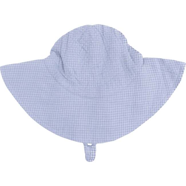Micro Gingham Blue Blizzard, Wide Brim Sun Hat