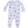 Construction Vehicles, 2 Way Zipper Footie - Footie Pajamas - 3