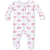Bubbly Whale with Bow Pink, 2 Way Ruffle Back Zipper Footie - Footie Pajamas - 2 - thumbnail