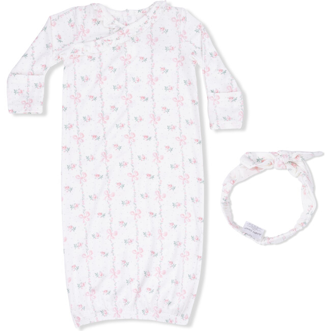 Dainty Buds and Bows, Kimono Gown & Knot Headband