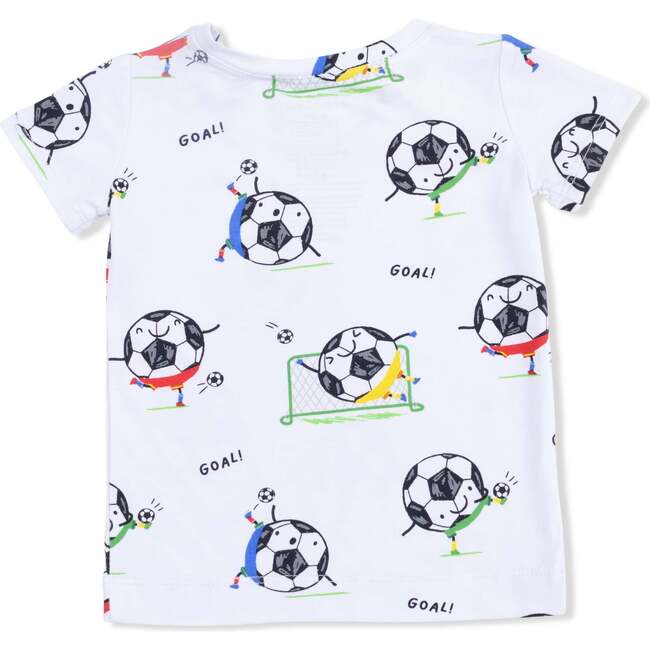 Soccer Balls Playing Soccer  Blue, Loungewear Short Set - Mixed Apparel Set - 4
