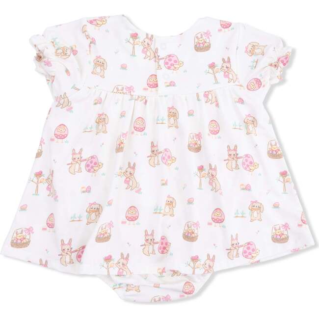 Easter Egg Hunt Pink, Smocked Ruffle Bubble with Skirt