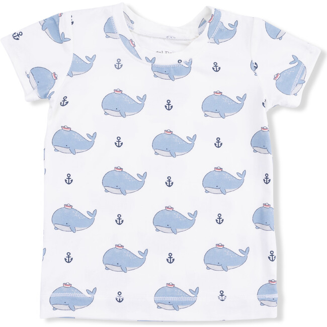 Bubbly Sailor Whales Blue, Loungewear Short Set