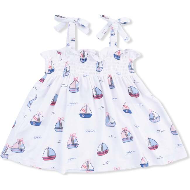 Bubbly Sailboats Pink, Smocked Top & Bike Short