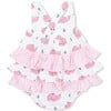 Bubbly Whale with Bow Pink, Ruffle Sunsuit - Rompers - 2 - thumbnail