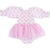 Winding Roses Stripe, Long Sleeve Smocked Bubble with Tutu - Dresses - 2