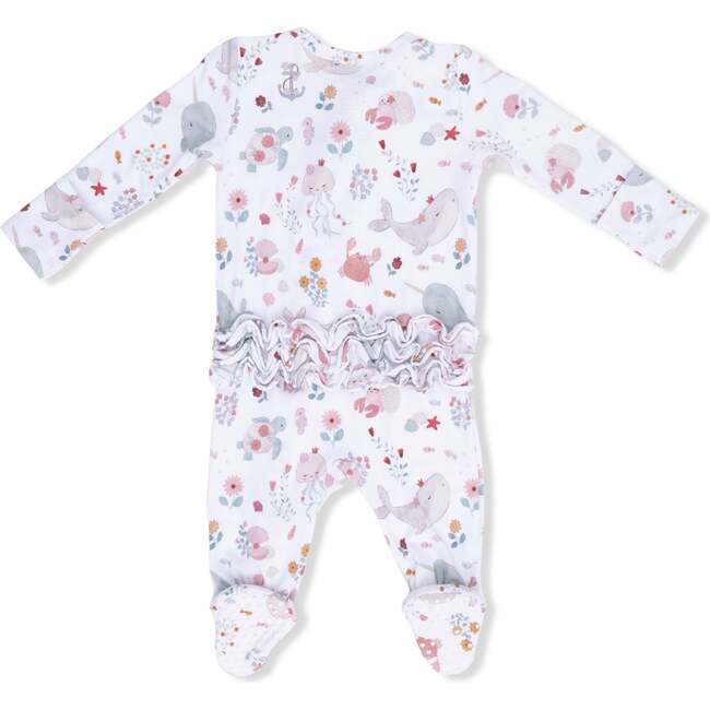 Garden Sea Creatures, 2 Way Ruffle Back Zipper Footie