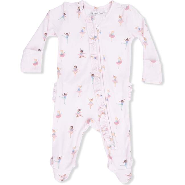 Petite Ballet , 2 Way Ruffle Front Zipper Footie